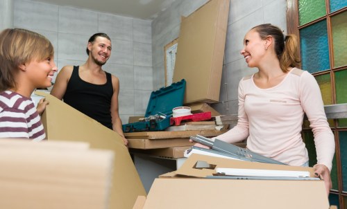 Boxes and furniture prepared for storage collection
