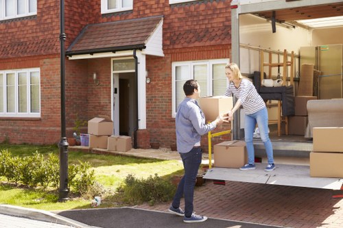 Professional furniture pick-up team in action