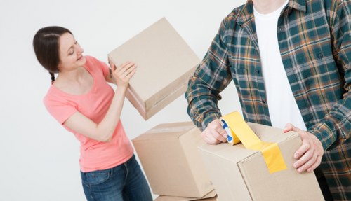 Commercial moving trucks ready for business relocation