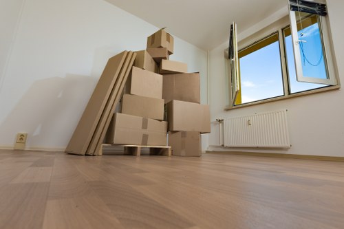 Organized storage space facilitating efficient home moving